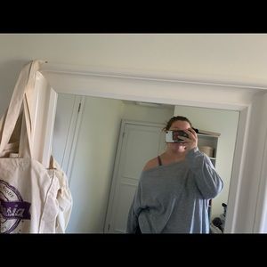 Boohoo off-shoulder grey shirt